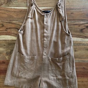 Forever21 Linen Short Overalls